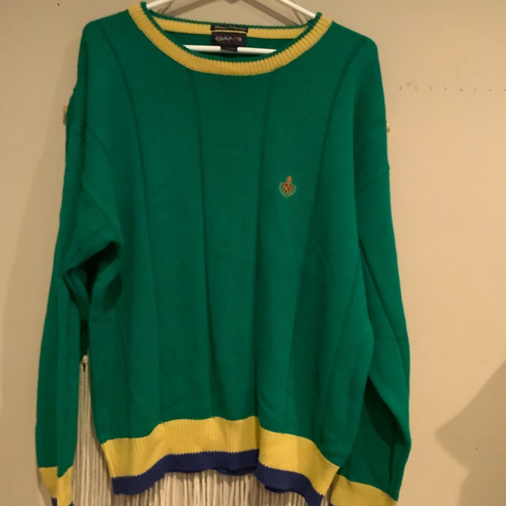 Green and yellow sweater
